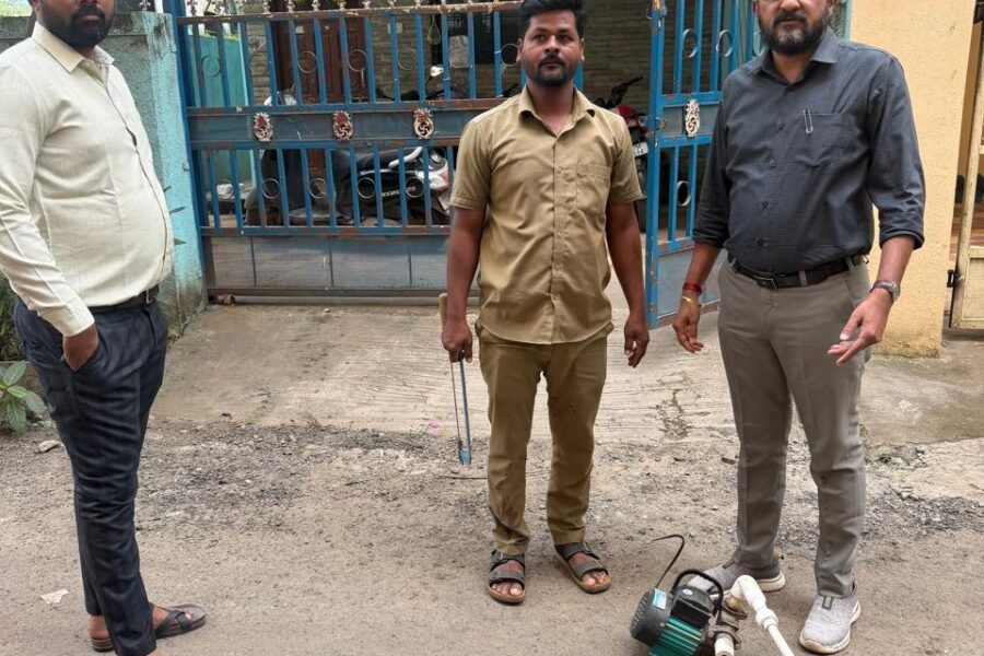 ताथवडे, वाकड हद्दीवरील सुखदा कॉलनी भागात अनधिकृत विद्युत पंपांवर कारवाई