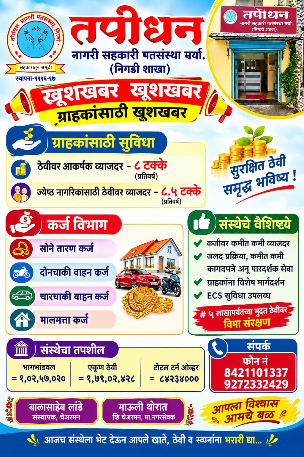 तपोधन नागरी सहकारी पतसंस्था मर्या. निगडी शाखा